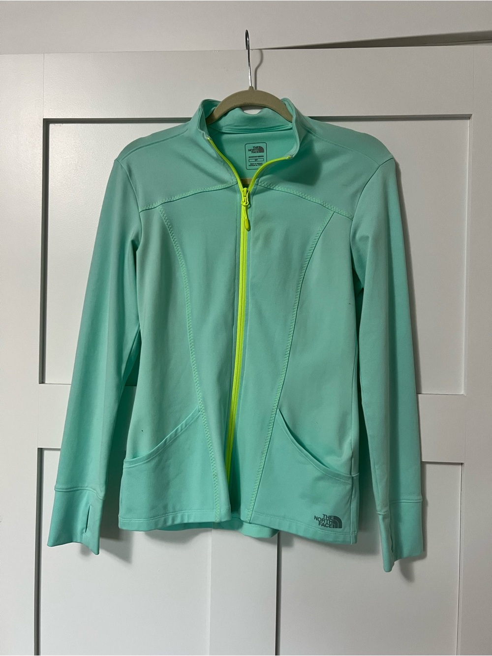 North Face Turquoise Zip Up Athletic Running Hiking Jacket
